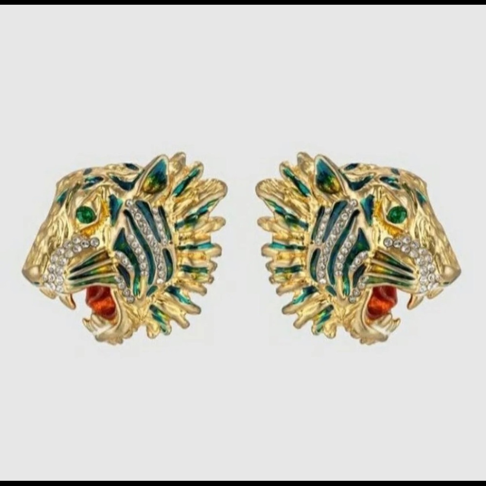 Gucci Rajah Tiger Head Earrings